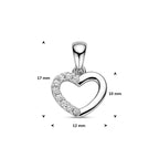 Anhänger Herz Zirkonia 17 mm Silber rhodiniert