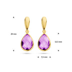Ohrhänger Amethyst 20 mm 14K Gelbgold