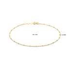Fußkettchen Kügelchen 1,3 mm 24 + 2 cm 14K Gelbgold