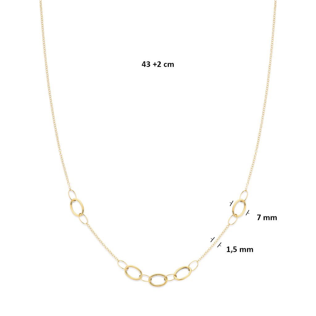 collier 43 + 2 cm 14K geelgoud