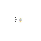 flat back piercing zirkonia 1 micron 3,5 mm zilver verguld (geel)