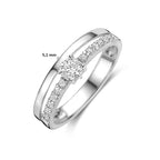 ring zirkonia zilver gerhodineerd