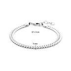 Armband Gourmette 5 mm 17 + 3 cm Silber rhodiniert