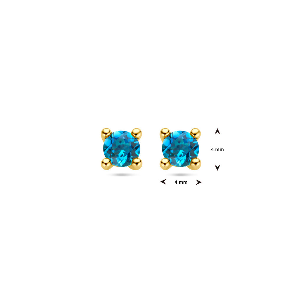 Ohrstecker London Blue Topas 14K Gelbgold
