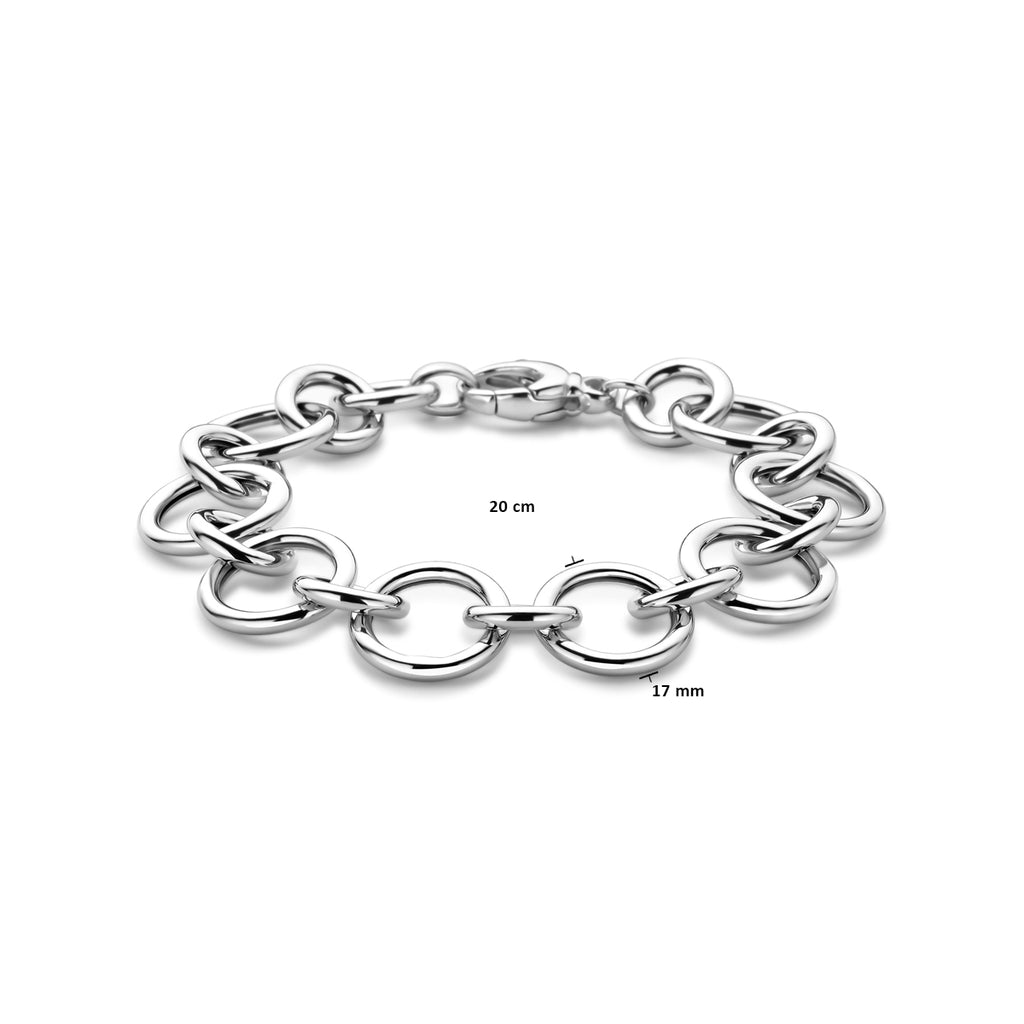 Armband 17 mm 20 cm rhodiniertes Silber