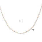 Halskette Kugeln diamantiert und Weißglas 3,0 mm 41 + 4 cm Silber rhodiniert