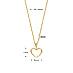 Halskette Herz 41 - 43 - 45 cm 14K Gelbgold