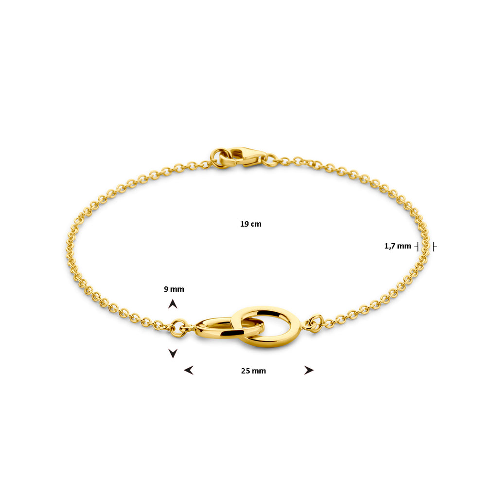 armband 19 cm 14K geelgoud