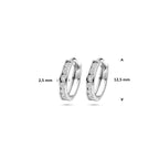 klapoorringen zirkonia 12,5 mm 14K witgoud