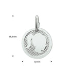 hanger meisje poli/mat zilver gerhodineerd