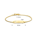 9k graveerarmband hart plaat 5,0 mm 9K geel