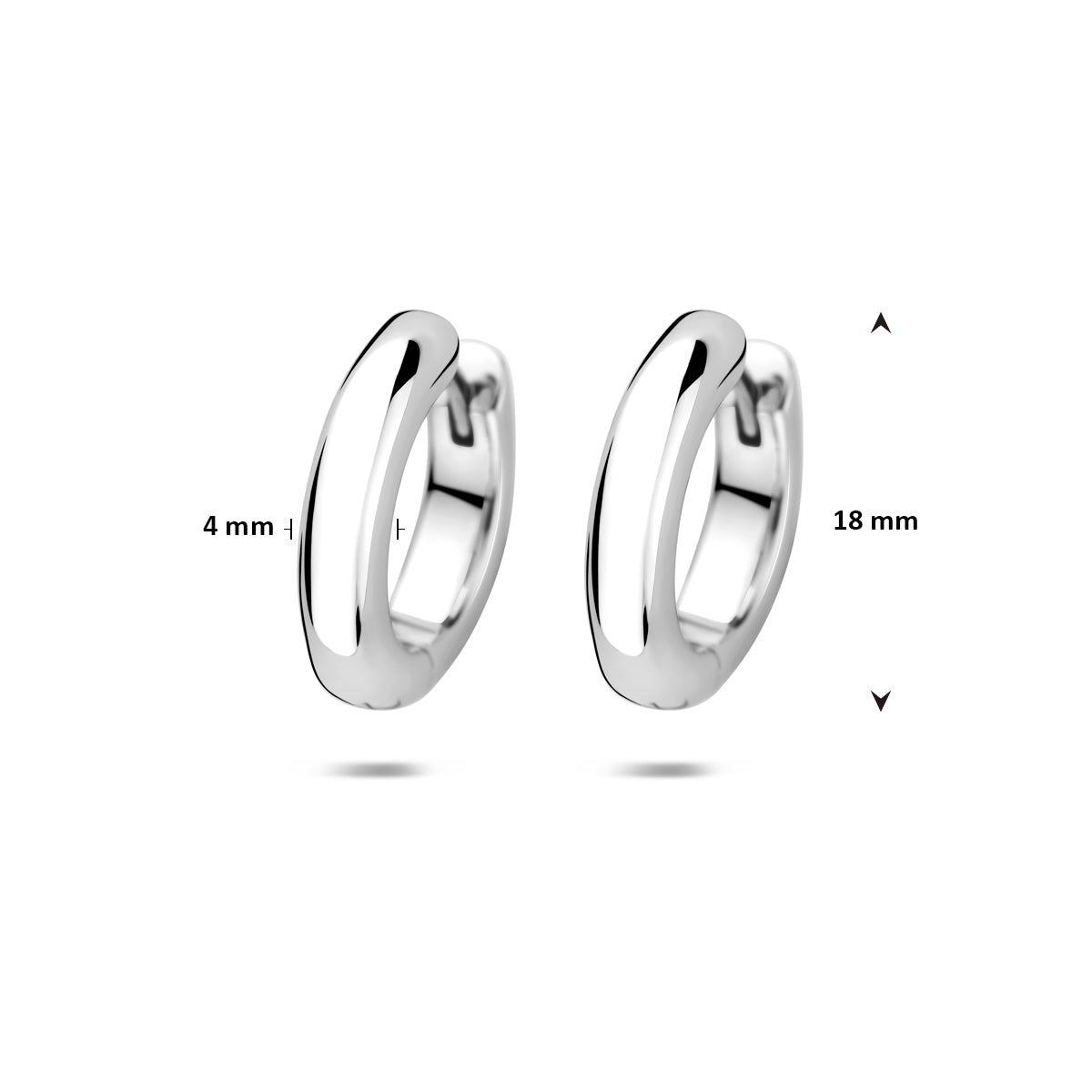 klapoorringen buis 4 mm zilver gerhodineerd