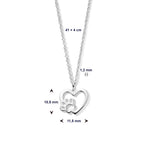 Halskette Herz Hundepfote 41 + 4 cm Silber rhodiniert