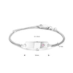 Gravurarmband rosa Zirkoniaplättchen 5,0 mm silberweiß