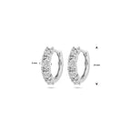 klapoorringen zirkonia 14 mm zilver gerhodineerd