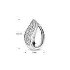 hanger zirkonia 12,5 mm zilver gerhodineerd