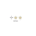 9k Ohrstecker Blume Zirkonia 4,5 mm 9K Gelb