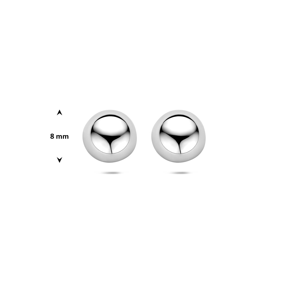Ohrstecker Halbkugel Silber rhodiniert