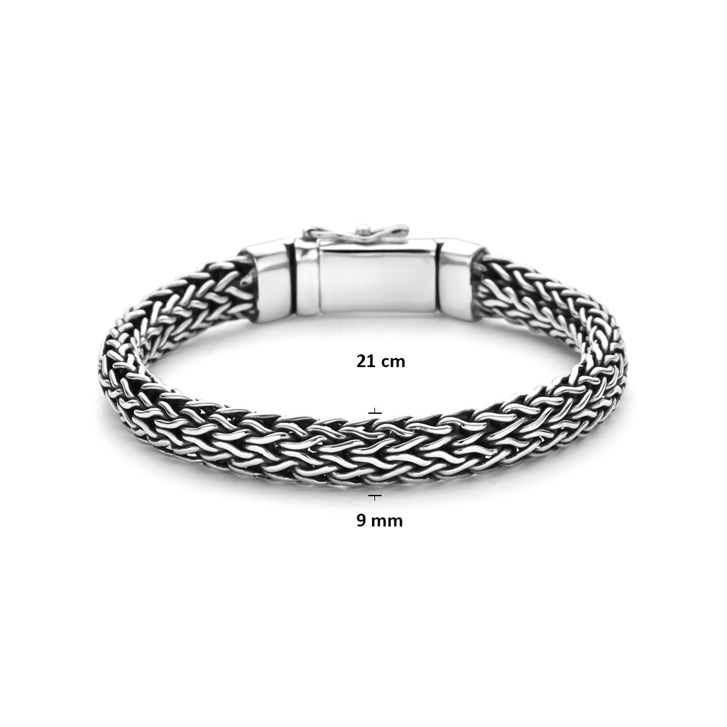 Armband Oxi Fuchsschwanz 9 mm 21 cm Silber oxidiert