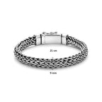 Armband Oxi Fuchsschwanz 9 mm 21 cm Silber oxidiert