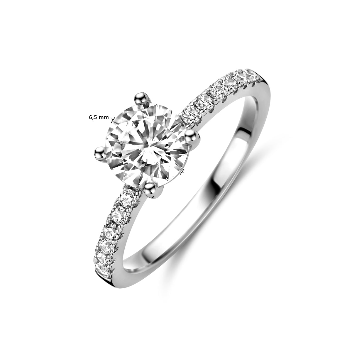 Ring Zirkonia Silber rhodiniert