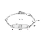 Gravurarmband Herzplättchen 4,0 mm Silber rhodiniert
