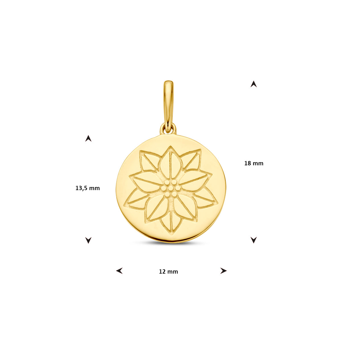 Anhänger mit Geburtsblume 14K Gelbgold