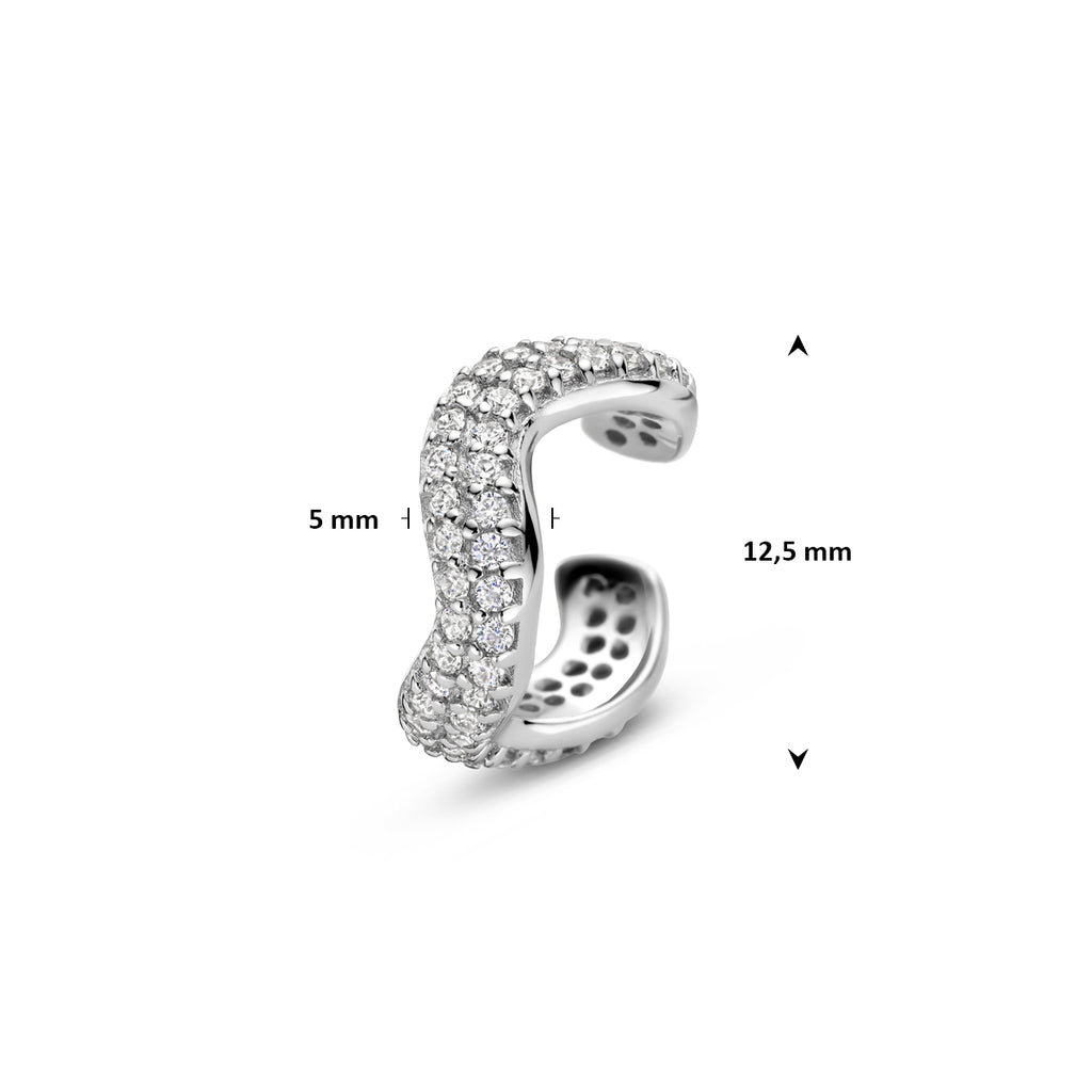 ear cuff zirkonia 12,5 mm zilver gerhodineerd