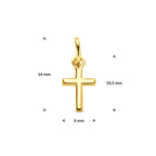 Anhänger Kreuz 14 mm 14K Gelbgold