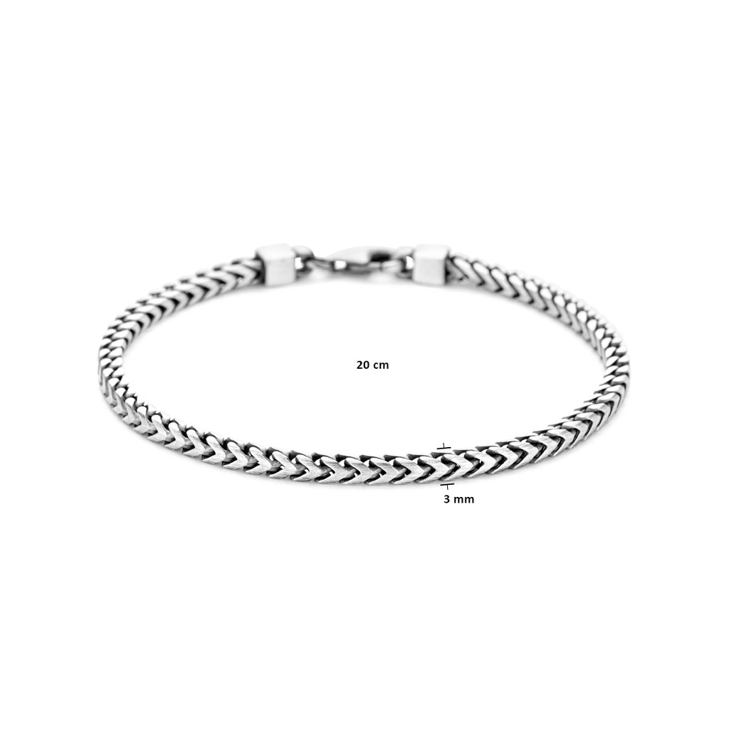 Armband oxidiert matt 20 cm Silber oxidiert