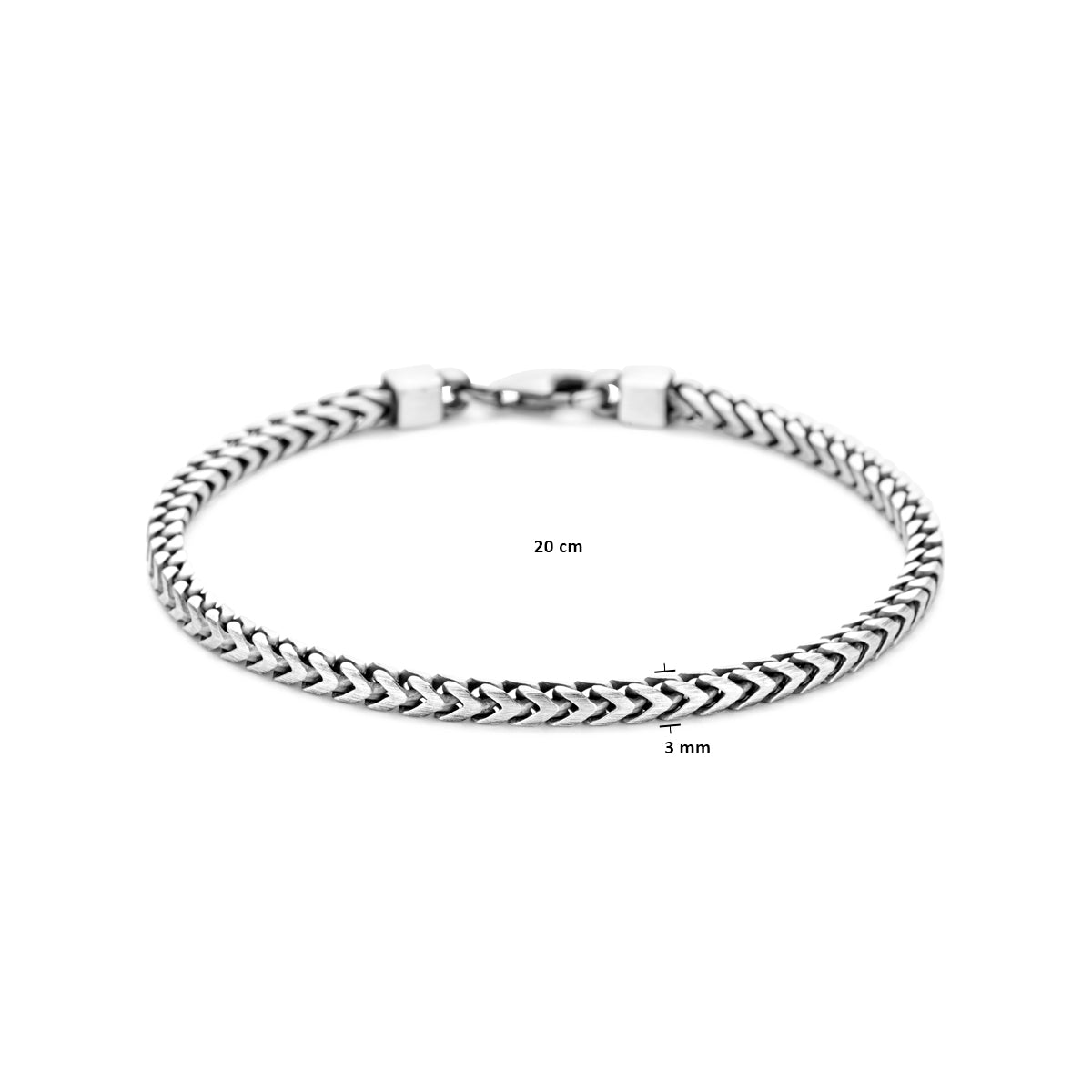 Armband oxidiert matt 20 cm Silber oxidiert