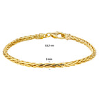 9k armband vossestaart 3,0 mm 18,5 cm massief 9K geel/zilverkern