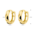 klapoorringen gediamanteerd 14K geelgoud