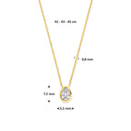 Zirkonia-Halskette 41 - 43 - 45 cm 14K Gelbgold
