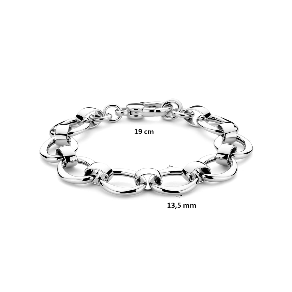 Armband 13,5 mm 19 cm Silber rhodiniert
