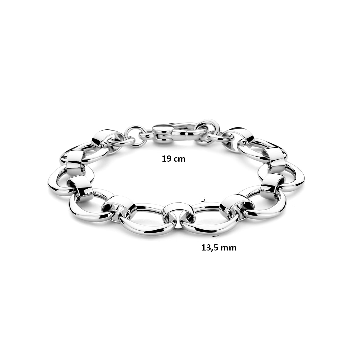 Armband 13,5 mm 19 cm Silber rhodiniert