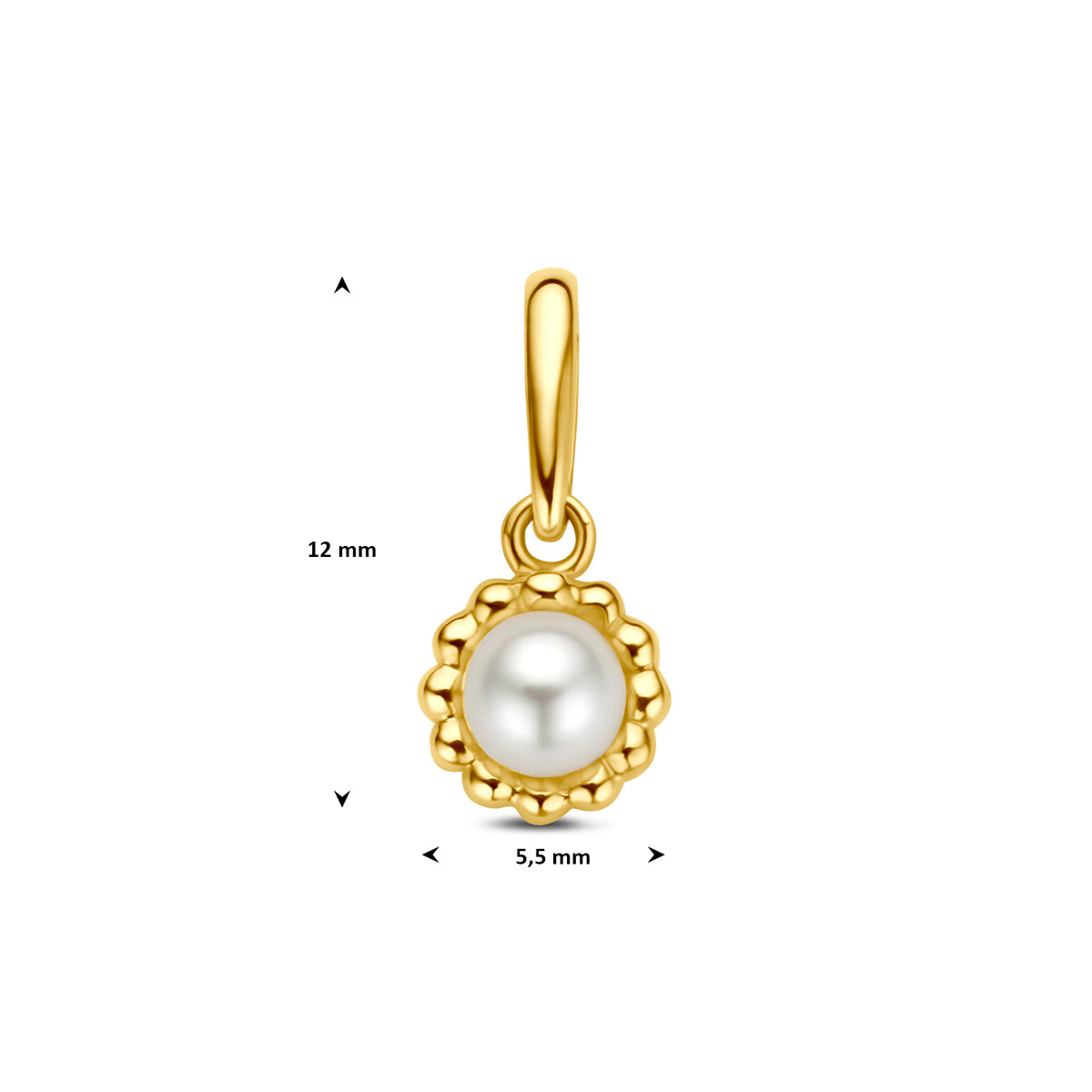 hanger parel 5,5 mm 14K geelgoud