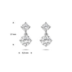 Ohrhänger Zirkonia 17 mm Silber rhodiniert