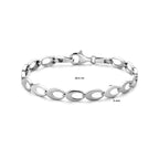 Armband poly/matt 6,0 mm 18,5 cm Silber rhodiniert