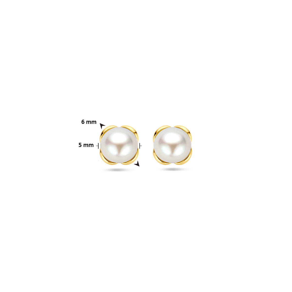 Ohrstecker Blumenperle 14K Gelbgold