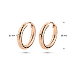 Ohrringe 2,5 mm runde Röhre 14K Roségold