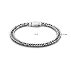 Armband Panzerkette 4 Seiten geschliffen 6,7 mm Silber oxidiert