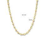 collier koffieboon 42 + 3 cm ion plating edelstaal