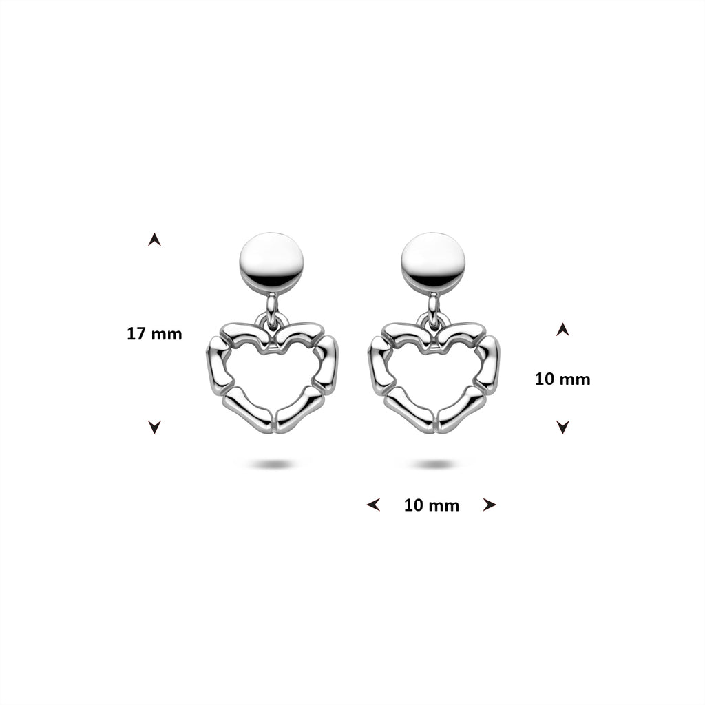 Ohrhänger Herzchen 16,5 mm Silber rhodiniert
