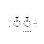 Ohrhänger Herzchen 16,5 mm Silber rhodiniert