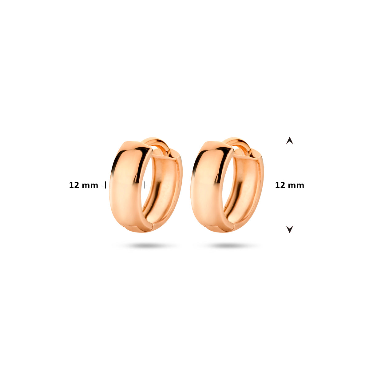 Klappohrringe 12 mm 14K Roségold