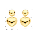 Ohrhänger Herzchen 32 mm 1 Mikron vergoldet (Gelbgold)