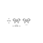 oorknoppen strik zirkonia 4,5 mm zilver gerhodineerd