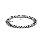 armband oxi gourmette 6 zijdes geslepen 8,5 mm zilver geoxideerd