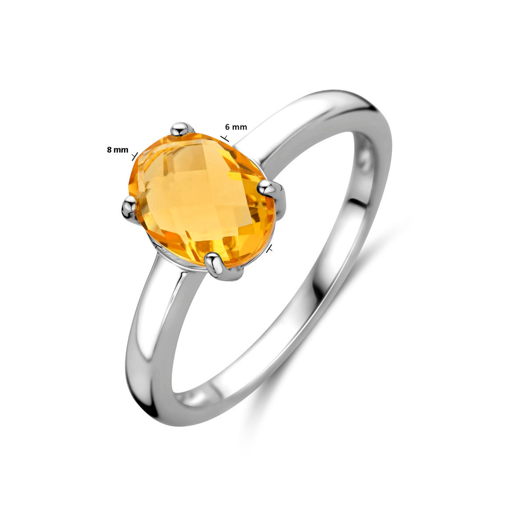 ring citrien zilver gerhodineerd